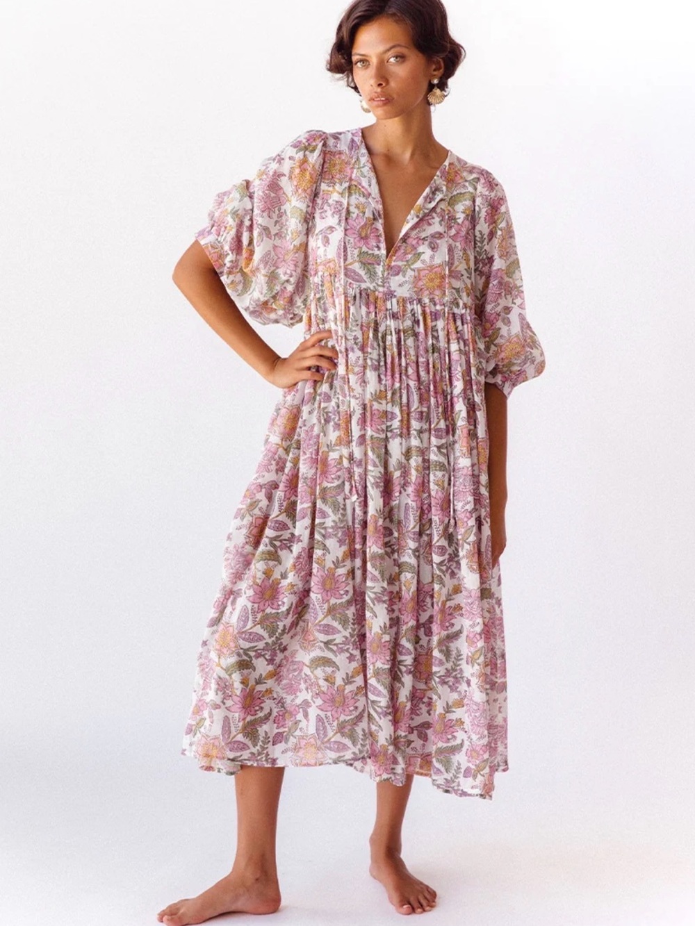 💜 DAUGHTERS OF INDIA KYRA MAXI DRESS ~ FUCHSIA BLOOM